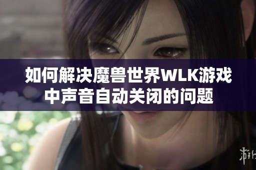 如何解决魔兽世界WLK游戏中声音自动关闭的问题