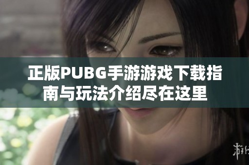 正版PUBG手游游戏下载指南与玩法介绍尽在这里