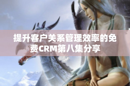 提升客户关系管理效率的免费CRM第八集分享