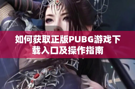 如何获取正版PUBG游戏下载入口及操作指南