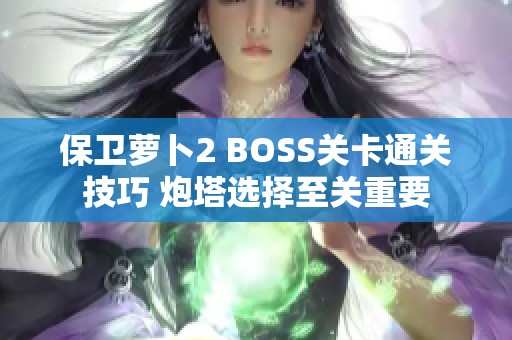 保卫萝卜2 BOSS关卡通关技巧 炮塔选择至关重要