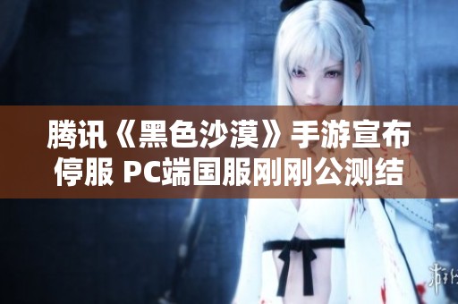 腾讯《黑色沙漠》手游宣布停服 PC端国服刚刚公测结束